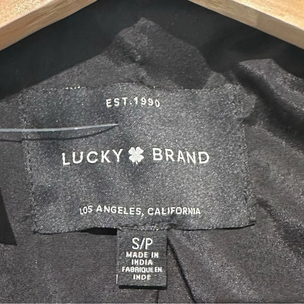 Lucky Brand Lamb Leather & Sherpa Collared Full-Zip Bomber Jacket, Size S